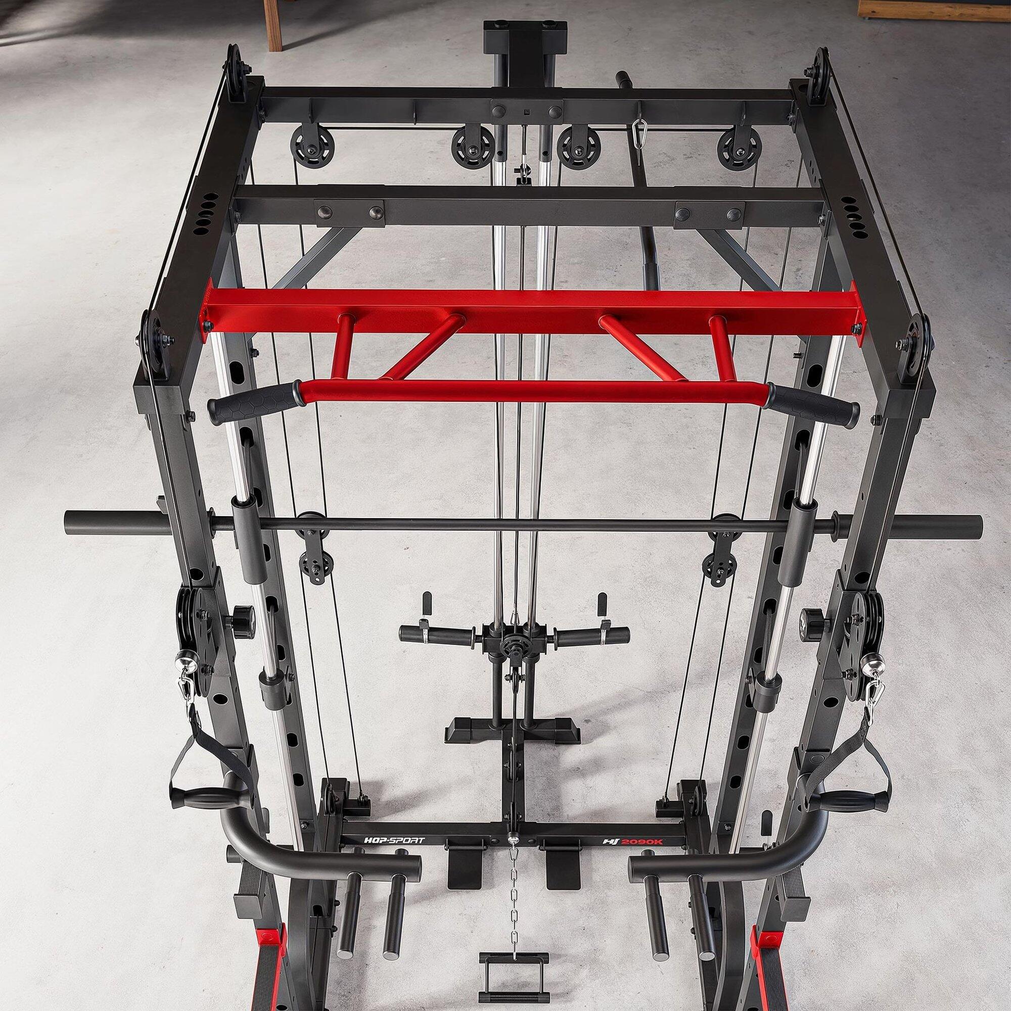 Klatka do treningu siłowego Power Rack Hop-Sport HS-2090K z wyciągiem i suwnicą 2/7