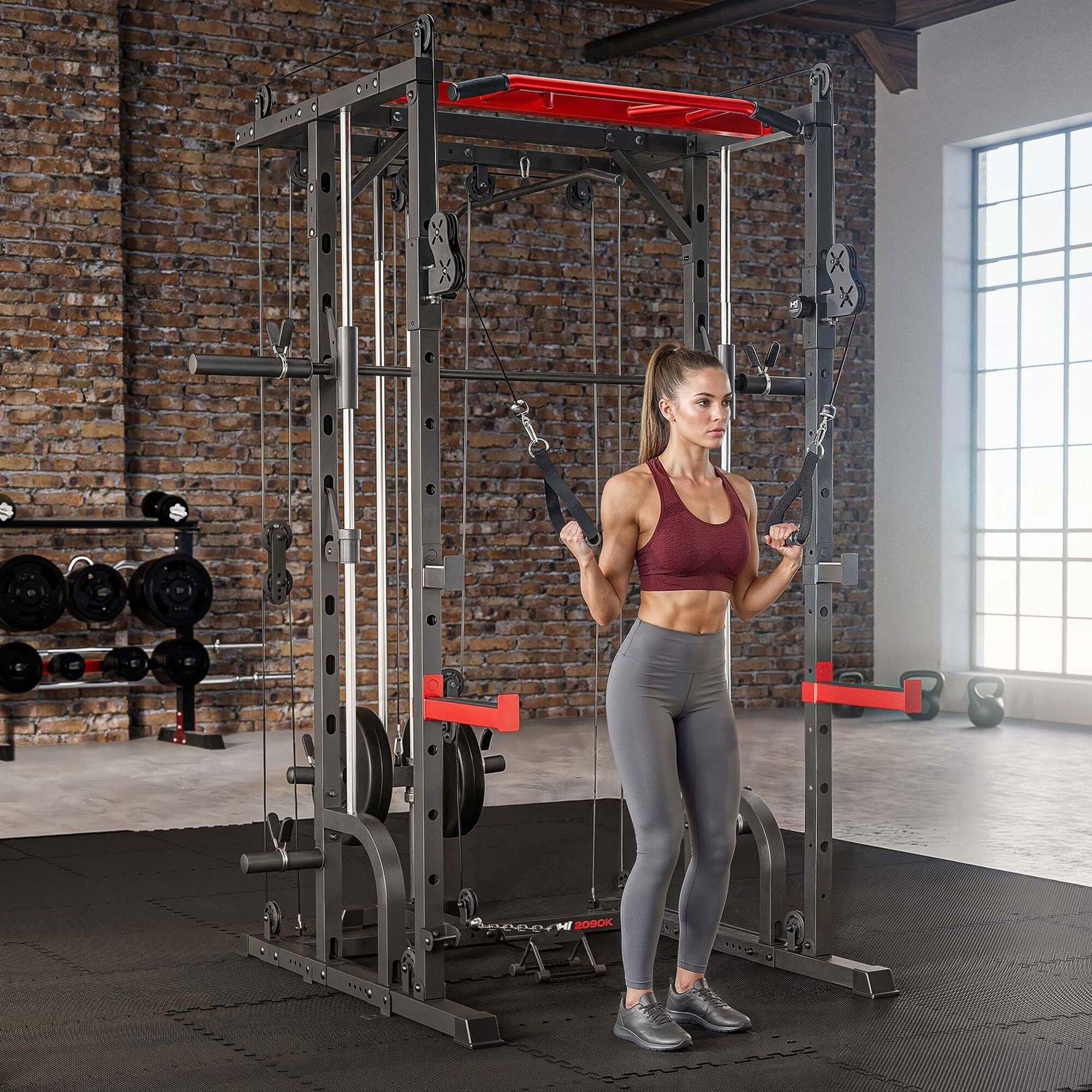 Klatka do treningu siłowego Power Rack Hop-Sport HS-2090K z wyciągiem i suwnicą 5/7