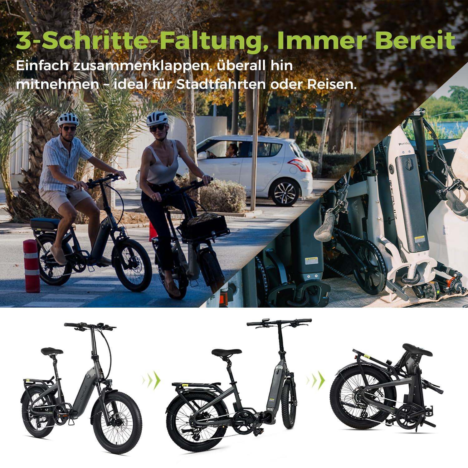 Peridot Bicicleta Eléctrica Plegable 20" 250W Sensor Par 500Wh Autonomía 143 Km 6/7