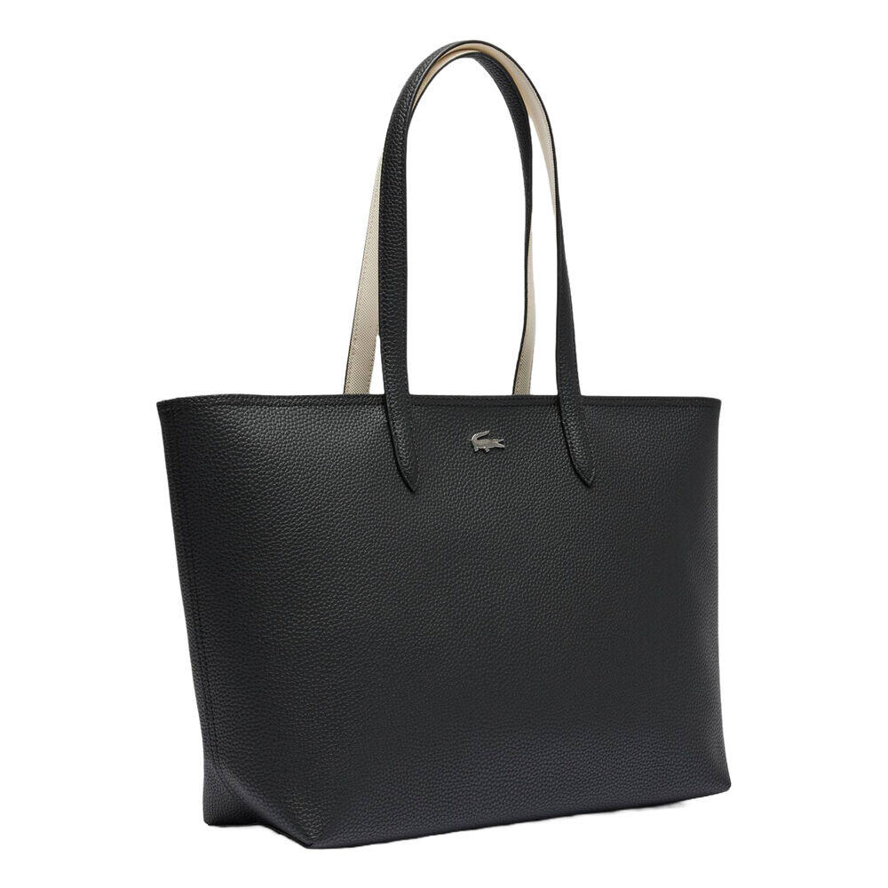 Bolso Negro Lacoste Tote con Cremallera Anna Noir Farine 3/5