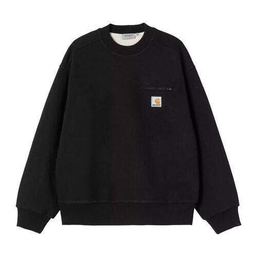 Sudadera Negra Carhartt Detroit Sweatshirt Black Stone Washed de Corte Balloon 5/5