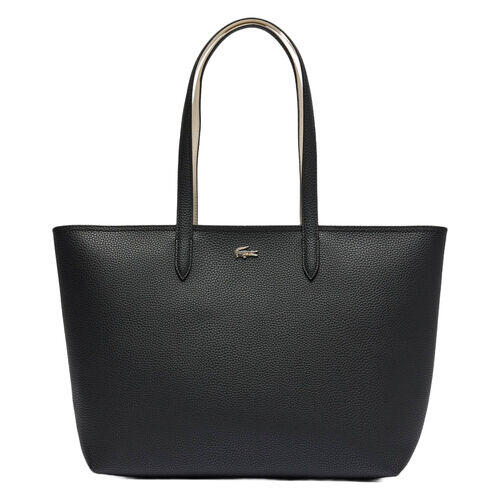 Bolso Negro Lacoste Tote con Cremallera Anna Noir Farine 5/5