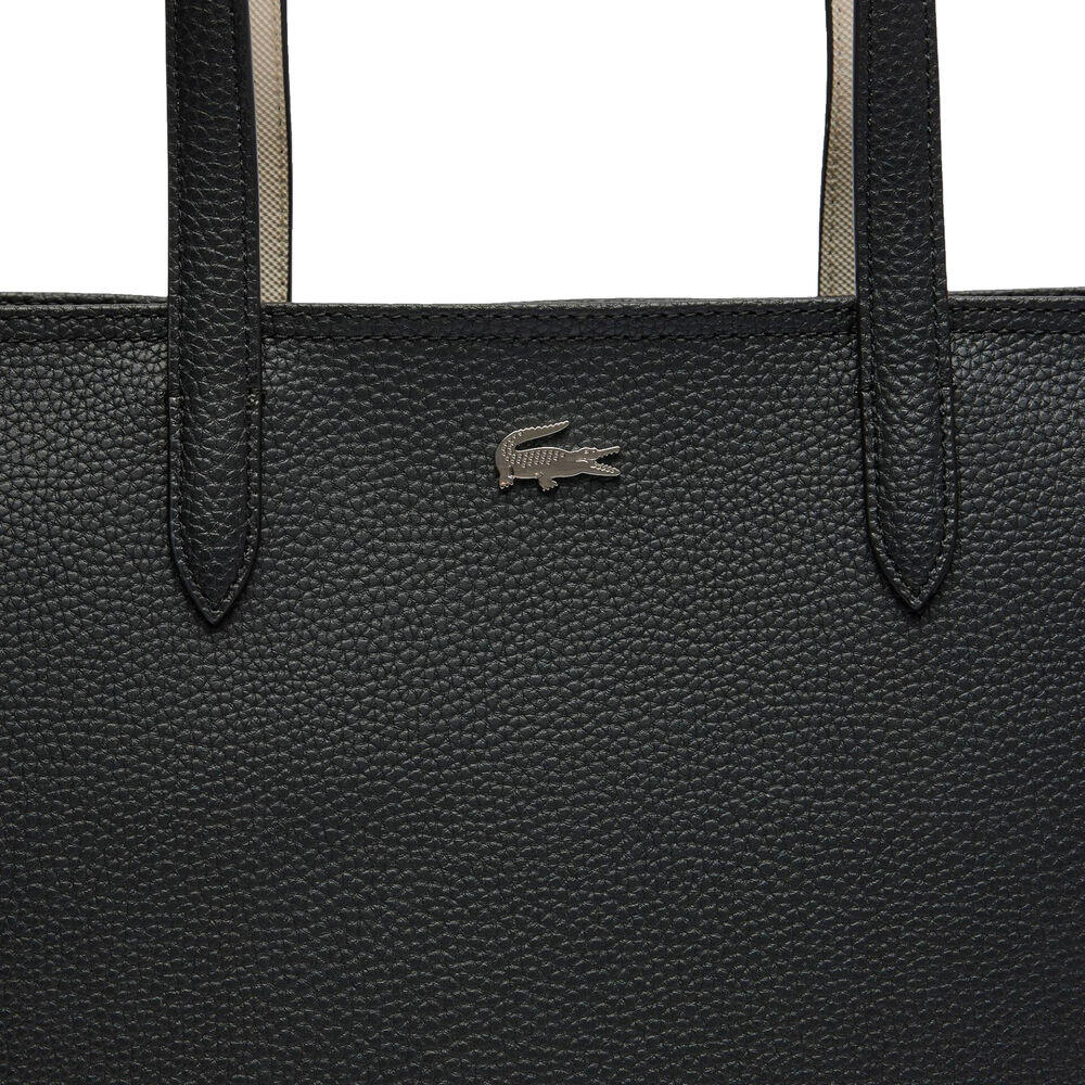 Bolso Negro Lacoste Tote con Cremallera Anna Noir Farine 4/5