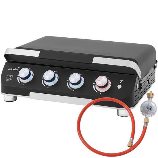 Plancha Grill Palo 4 brûleurs Plus - Plancha à gaz avec couvercle - Barbecue