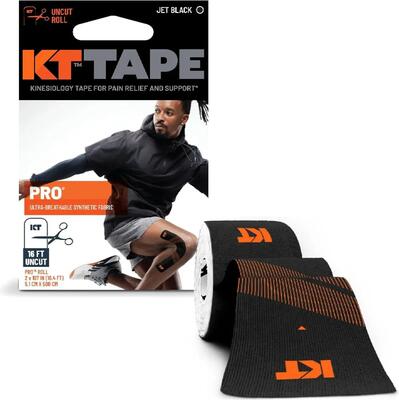 Kt tape pro tape, ongesneden, zwart, 38 meter