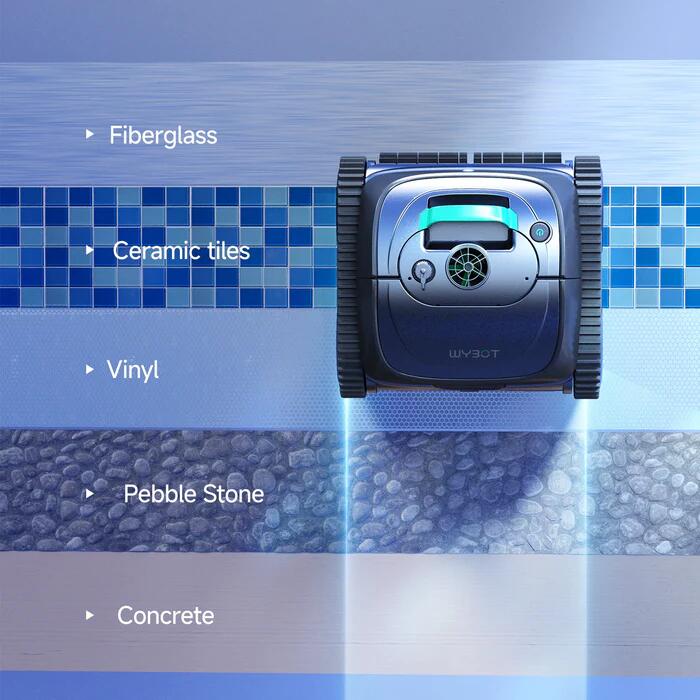 WYBOT C1 Roboter-Poolreiniger, 150 Min, für Einbau- & Aufstellpools 6/7