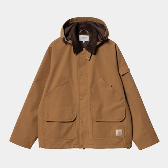 Chaqueta Marrón Con Capucha Carhartt Clarton Jacket Hamilton Brown/Tobacco