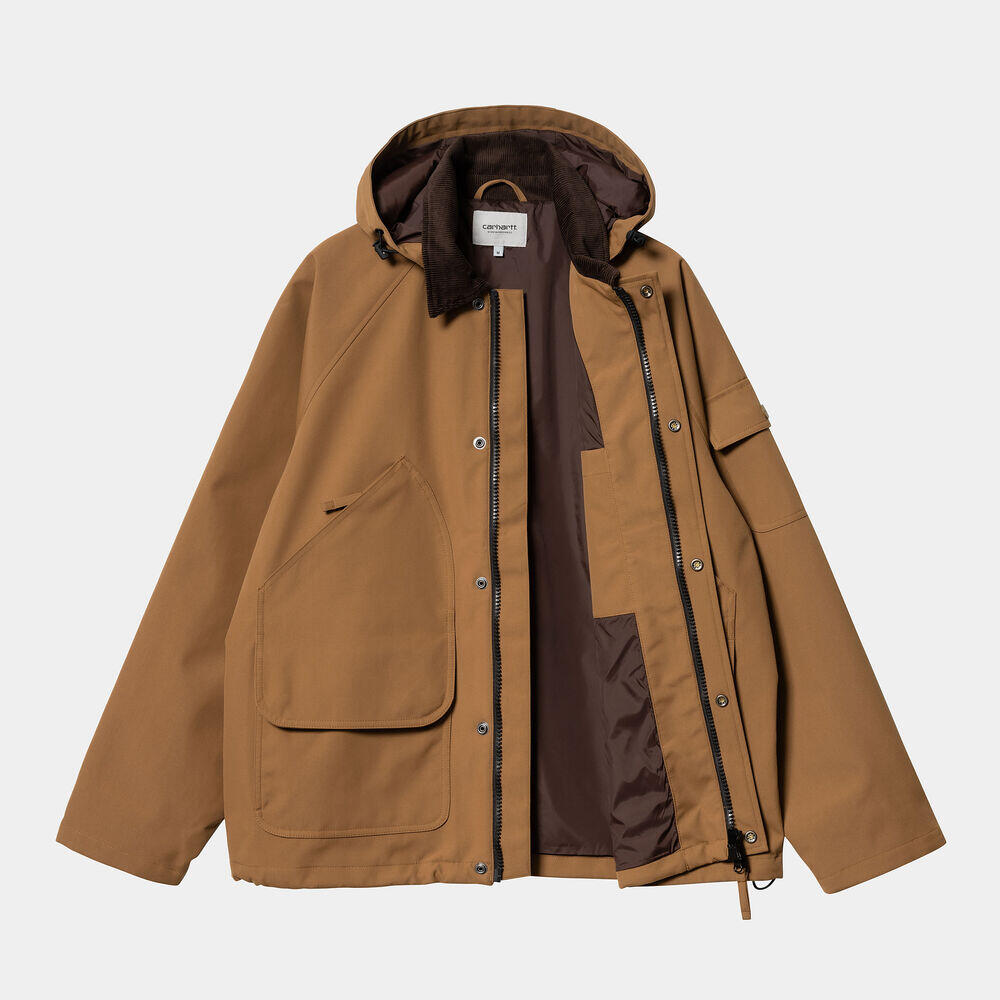 Chaqueta Marrón Con Capucha Carhartt Clarton Jacket Hamilton Brown/Tobacco 4/5