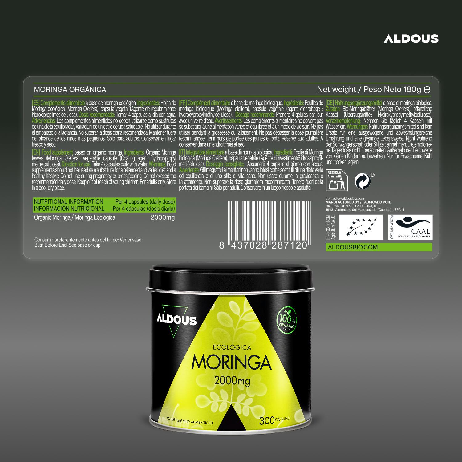Moringa - 300 Capsule - Antiossidanti, Energia e Benessere 5/6