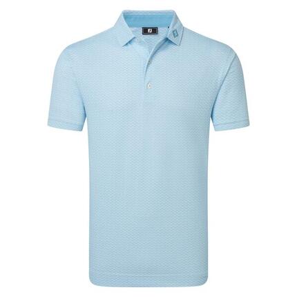 Polo de golf Footjoy Scallop Geo bleu et blanc