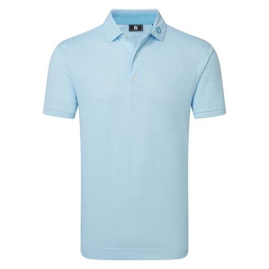 Polo de golf Footjoy Scallop Geo bleu et blanc