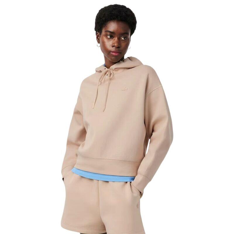 Sudadera Beige Lacoste Sweatshirts a Capuche Woman Lionne Versátil y Elegante 2/4