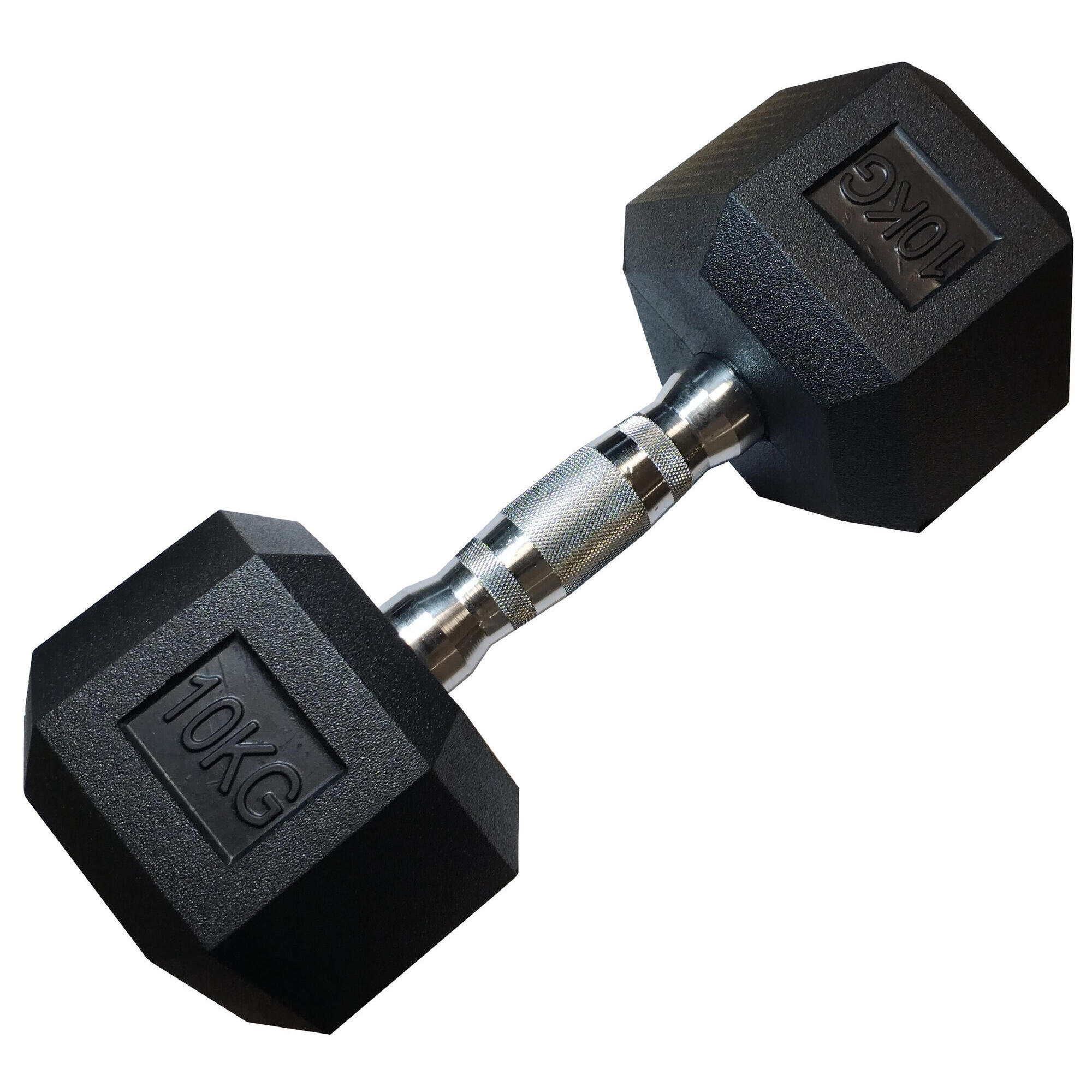 KUBISPORT Jednoruční šestihranná HEX činka 10 kg pogumovaná