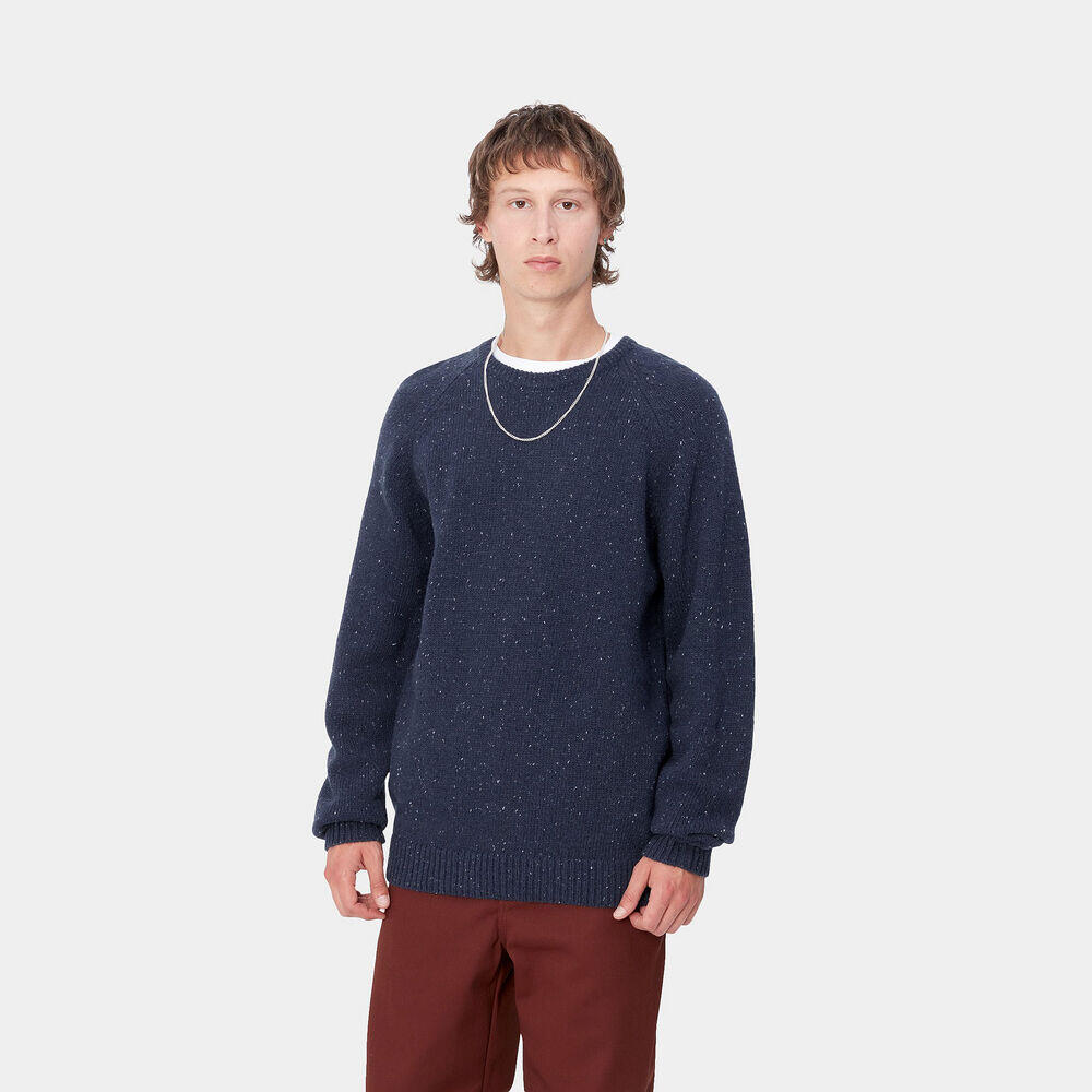 Jersey Azul Carhartt Anglistic Sweater Speckled Air Force Blue 3/5