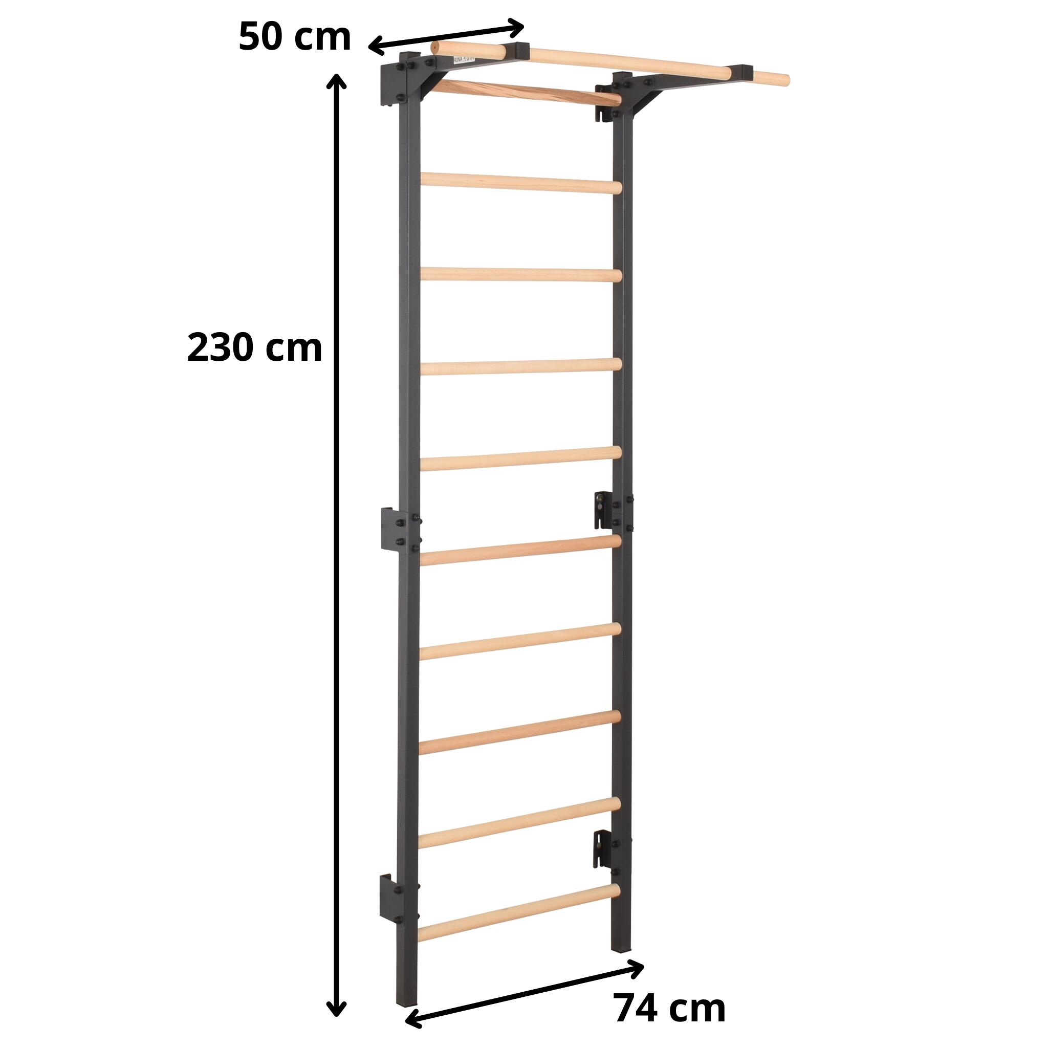 Spalliera metallica STEEL PURE con barra 2/6