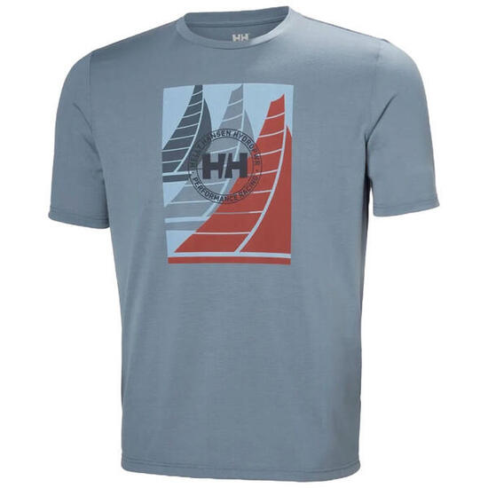 Camiseta Gris Helly Hansen Race Sailing T-Shirt Washed de Corte Regular