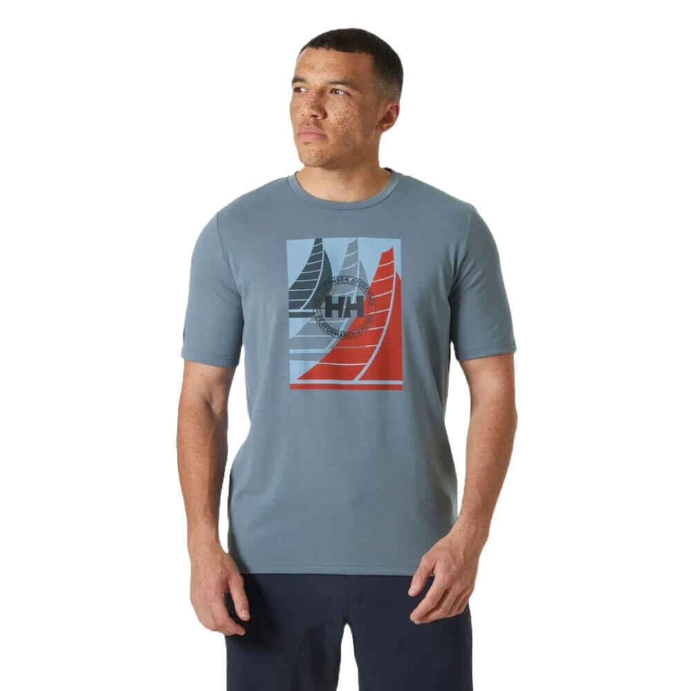 Camiseta Gris Helly Hansen Race Sailing T-Shirt Washed de Corte Regular 3/5