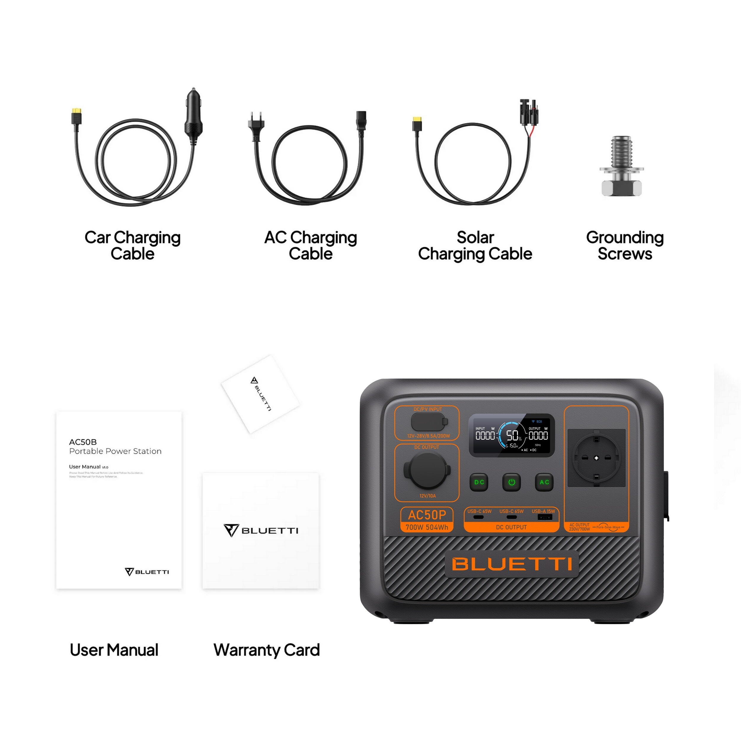 Kit station électrique BLUETTI AC50P avec panneau solaire 130 W 3/8