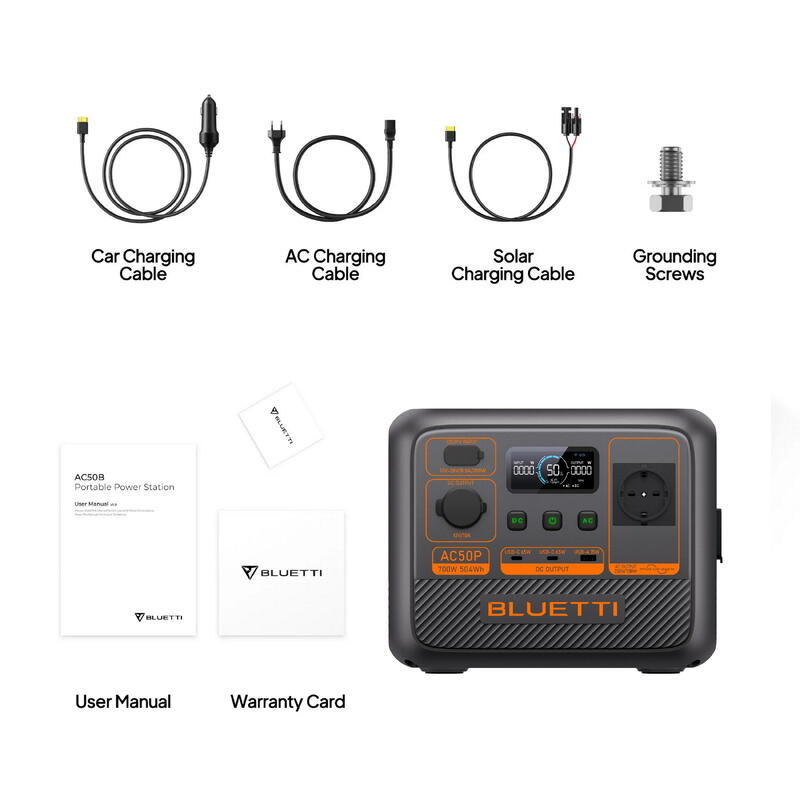 Kit Nabíjecí stanice Powerbanky BLUETTI AC50P s solárním panelem 130 W