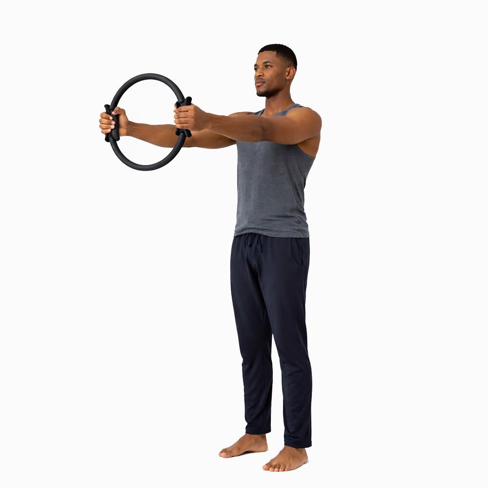 Anello Pilates Nero con Impugnature Ergonomiche Imbottite - 38cm 4/4