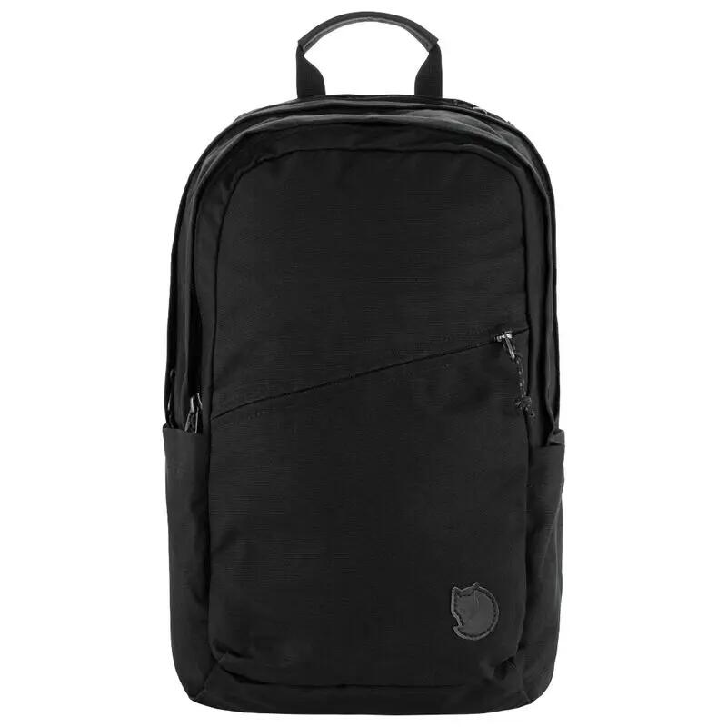 Mochila Negra Fjallraven Raven 20L Black Black Sencilla y Resistente 3/4