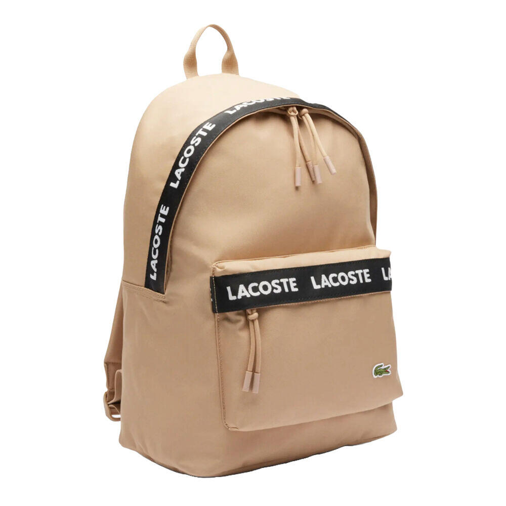 Mochila Beige Lacoste Logo Neocroc Tape Viennois Espaciosa Y Cómoda 2/5