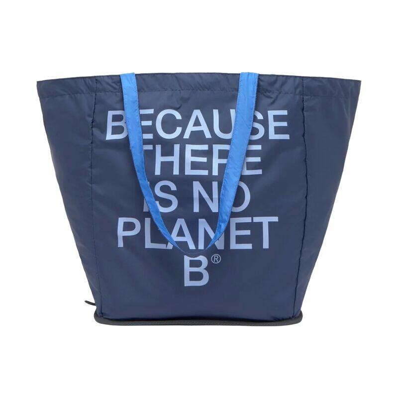 Bolsa Tote Azul Ecoalf Pcho Bag Blue Indigo Plegable de Tejido Ligero 3/5