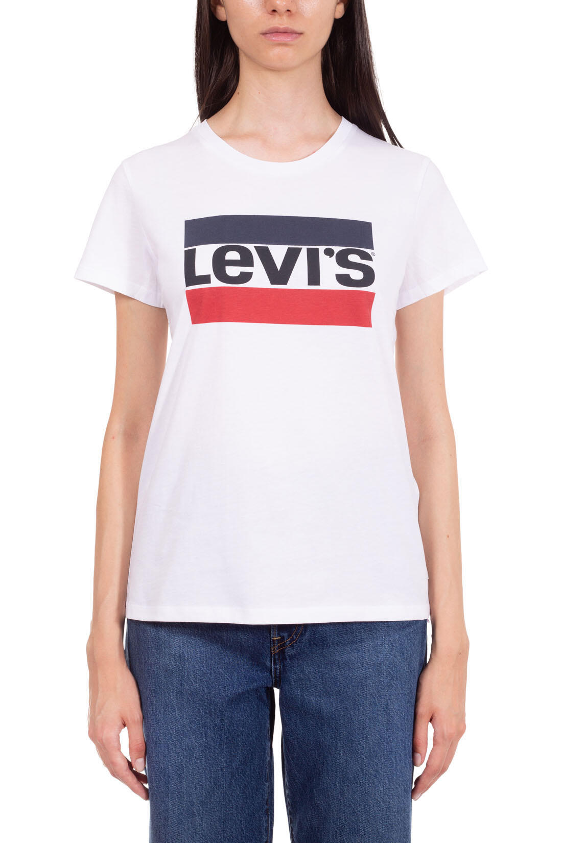 Camiseta Blanca Levis de Cuello Redondo con Logo en el Pecho 2/5