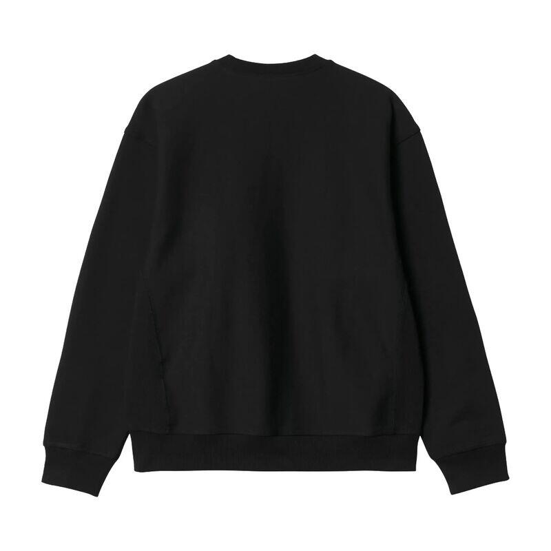 Sudadera Carhartt Negra American Script Sweatshirt Black Suave y Cálida 2/5