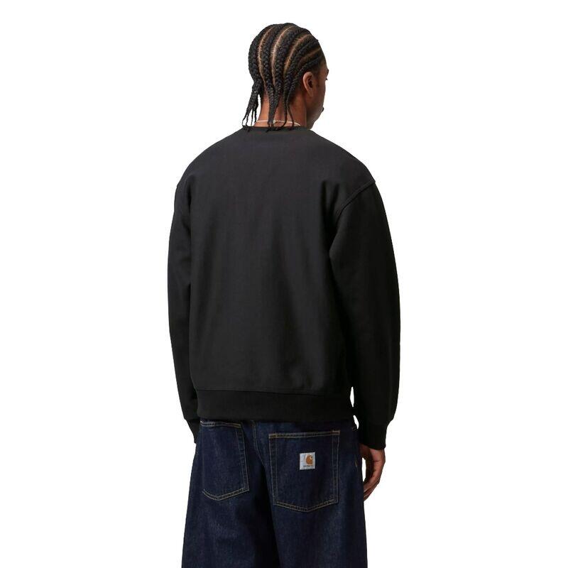 Sudadera Carhartt Negra American Script Sweatshirt Black Suave y Cálida 4/5