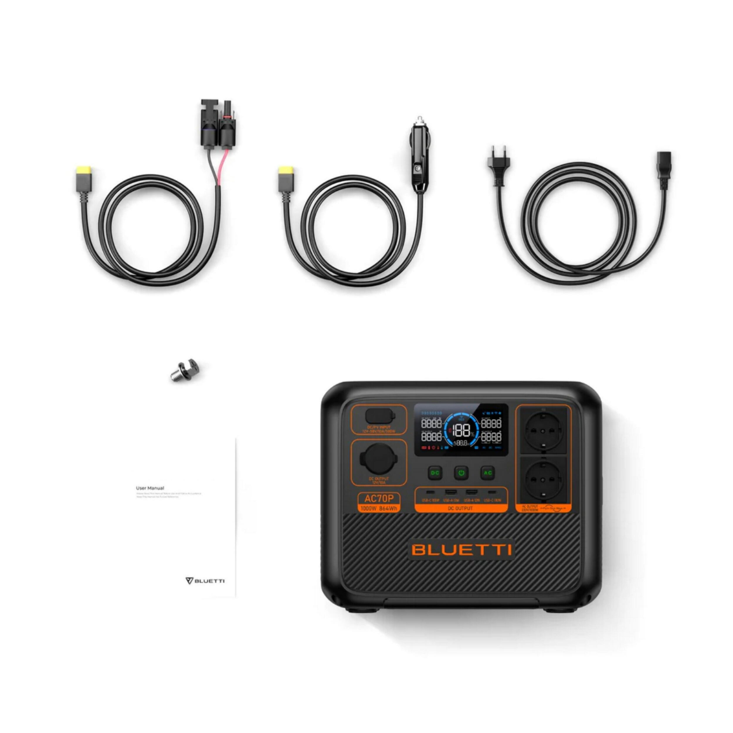 Kit Powerstation BLUETTI AC70P mit Solarpanel 130 W (0% MwSt) 3/8