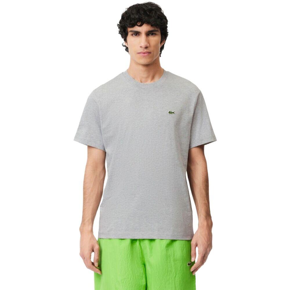 Camiseta Gris Lacoste de Corte Clásico de Punto de Algodón 3/4