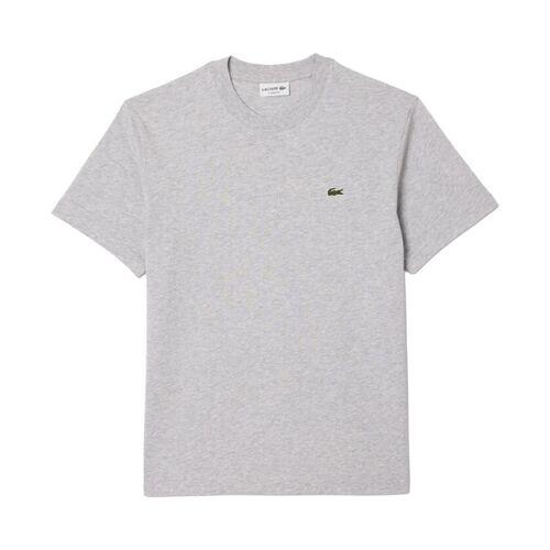 Camiseta Gris Lacoste de Corte Clásico de Punto de Algodón 4/4