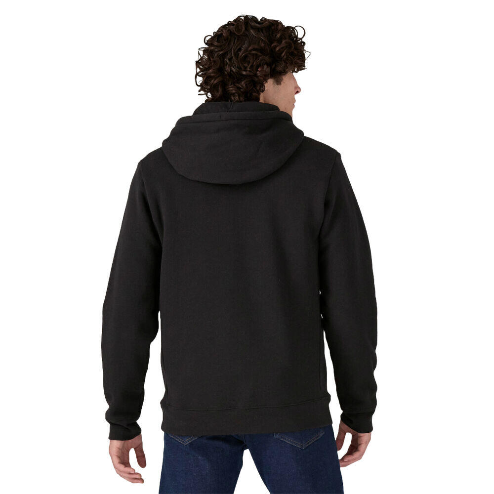 Sudadera Negra Patagonia Logo Uprisal Fleece Black Suave y Cálida 3/4