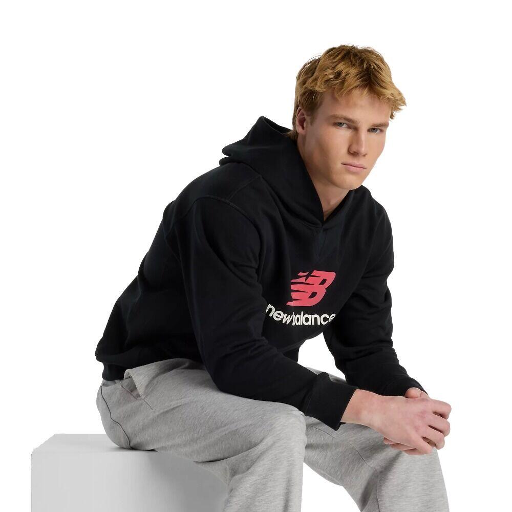 Sudadera Con Capucha Negra New Balance Athletics French Terry Logo Hoodie Black 3/5