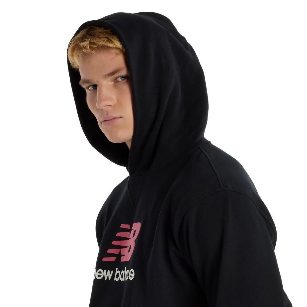 Sudadera Con Capucha Negra New Balance Athletics French Terry Logo Hoodie Black 2/5
