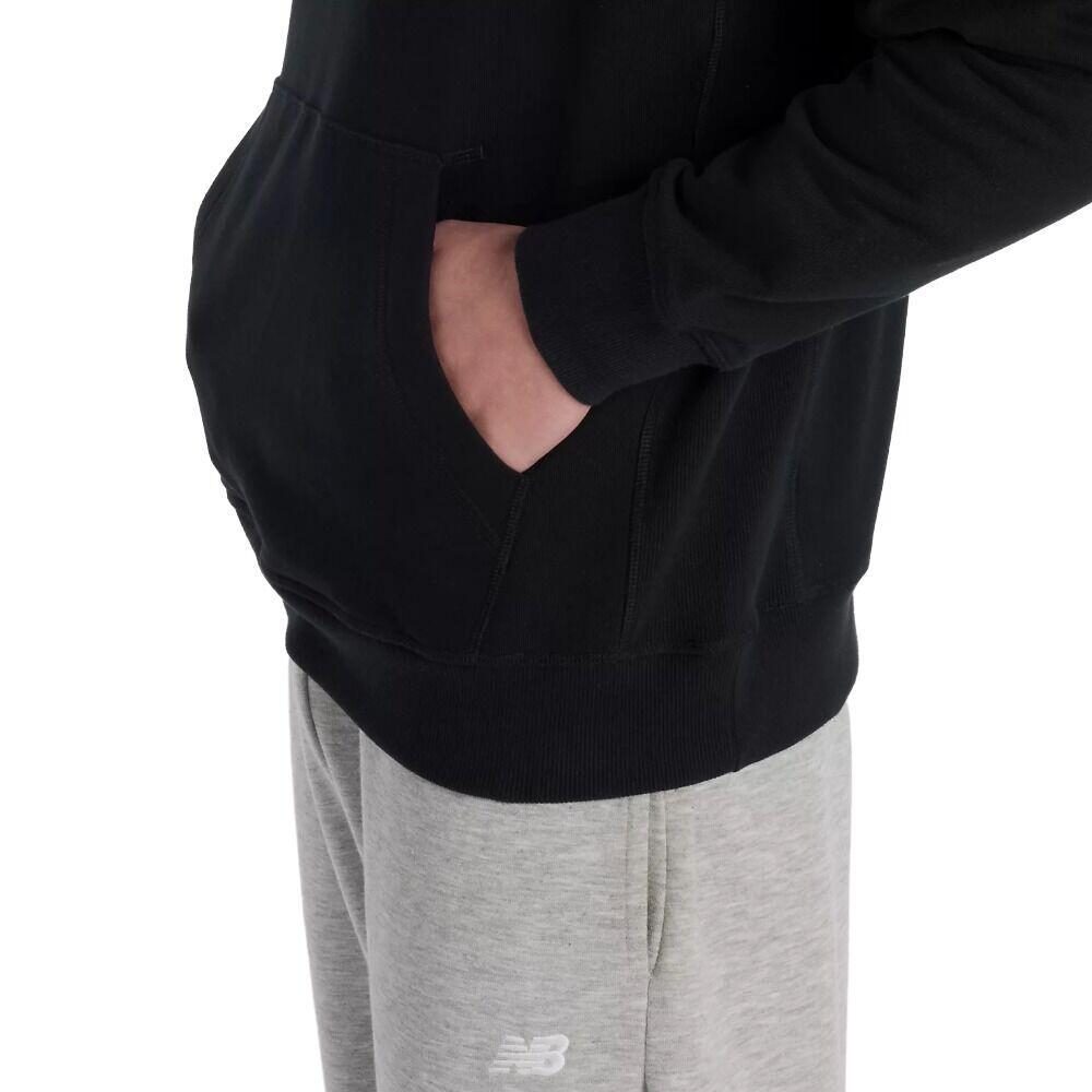 Sudadera Con Capucha Negra New Balance Athletics French Terry Logo Hoodie Black 4/5