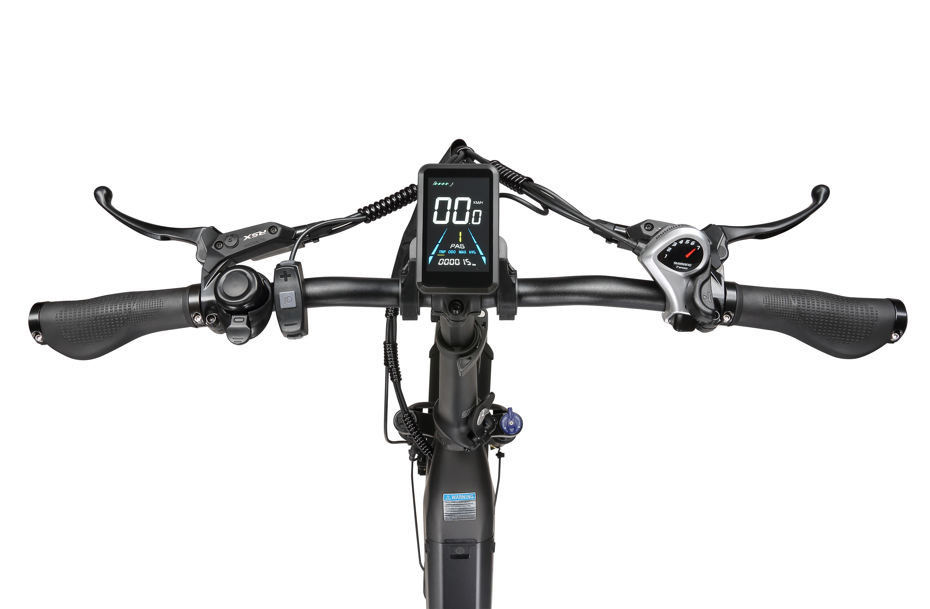 Bicicleta híbrida elétrica pneus largos esporte F6Boost longa autonomia laranja 3/7