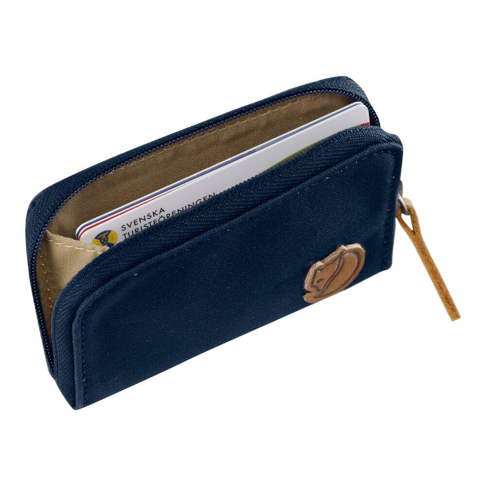 Cartera Azul Fjallraven Zip Card Holder Navy Resistente y Segura 3/4