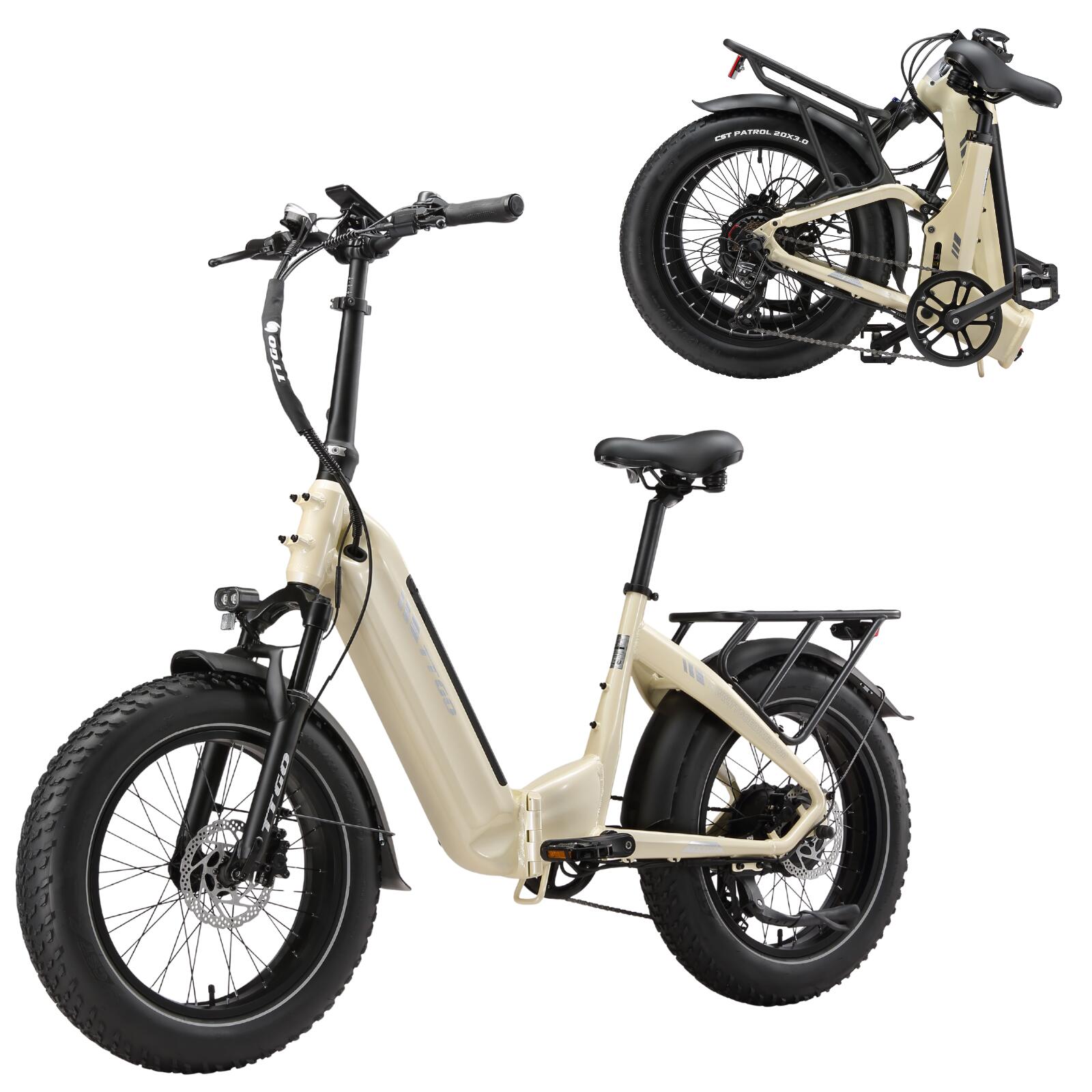 Bicicleta híbrida eléctrica llantas anchas deporte F6Boost larga autonomía 2/7