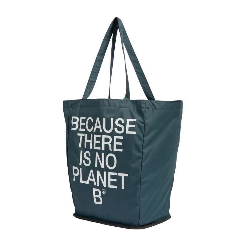Bolsa Tote Azul Ecoalf Pcho Bag Smokey Blue Plegable de Tejido Ligero 3/5