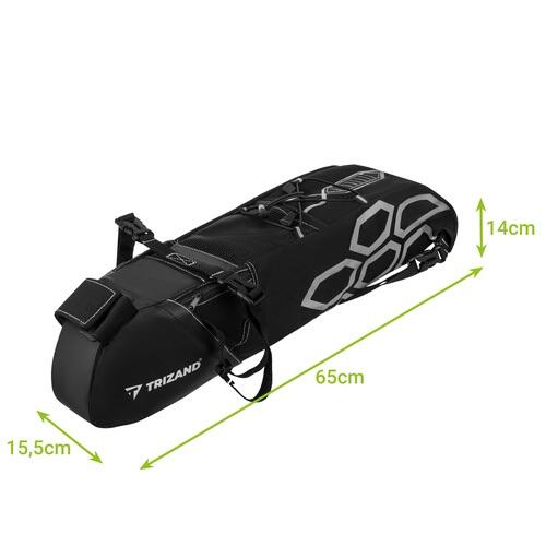 Sacoche de selle 12 litres imperméable réfléchissante noir 7/7