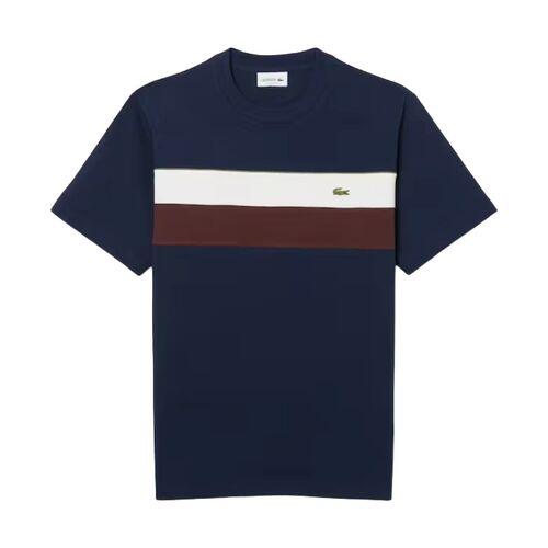 Camiseta Azul Marino Lacoste Color Block Marine de Estilo Deportivo 4/4