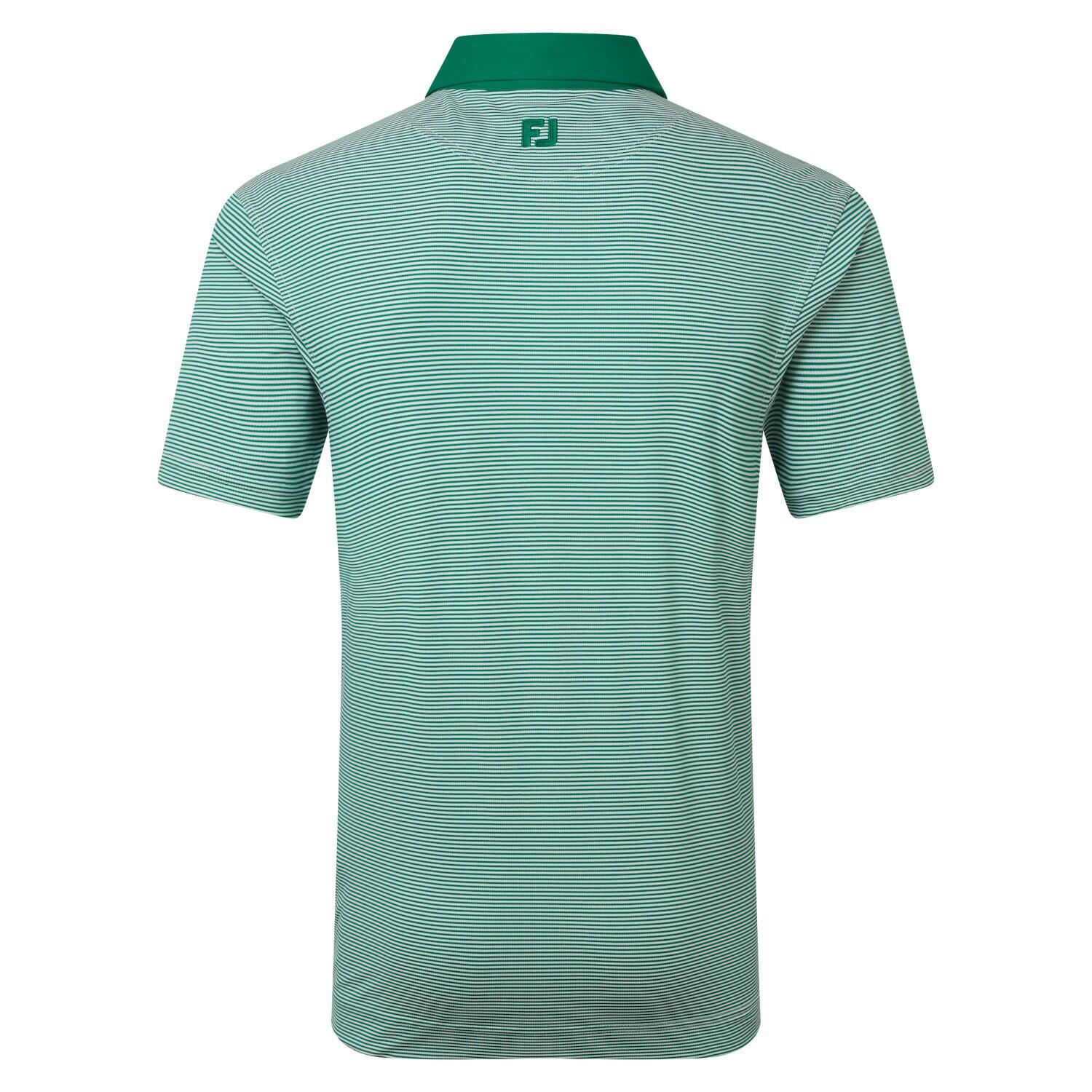Polo Golf Footjoy Feeder Stripe Pique Verde Y Blanco 2/2