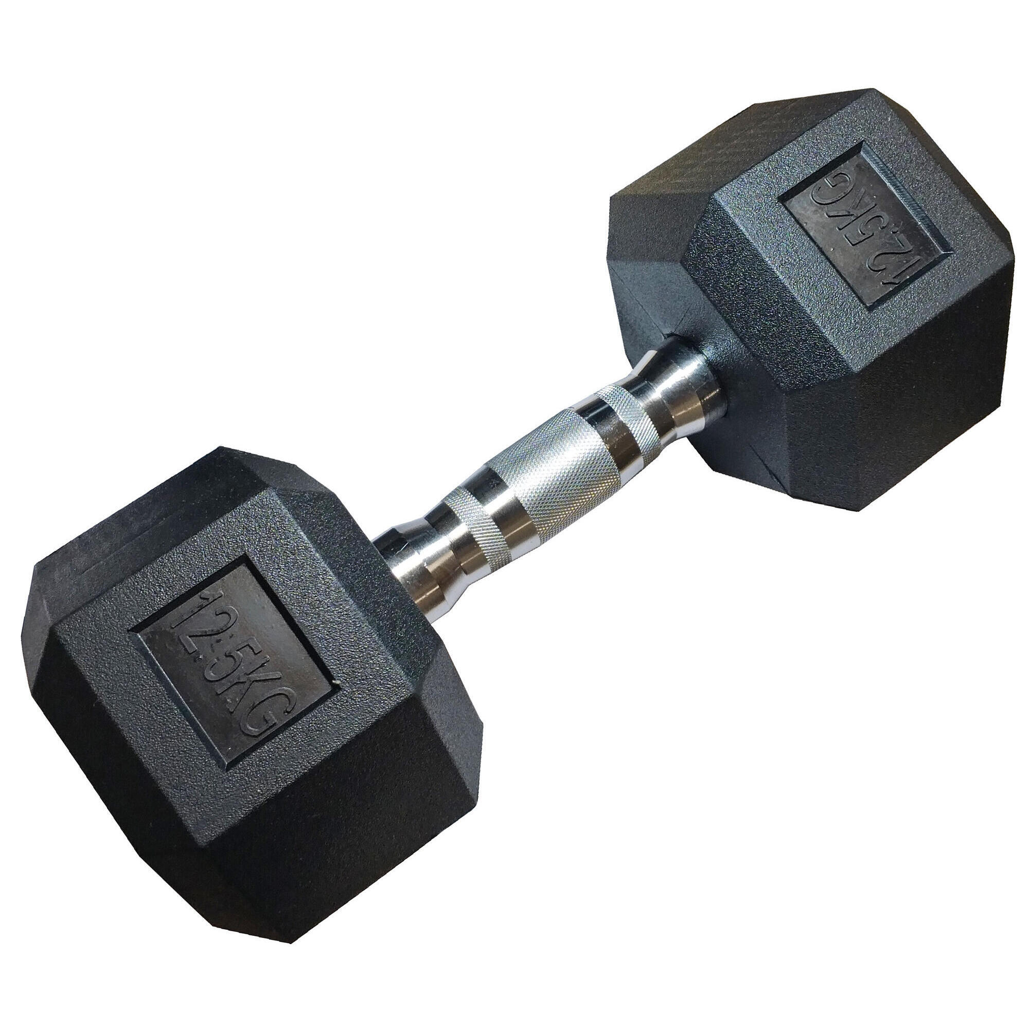 KUBISPORT Jednoruční šestihranná HEX činka 12,5 kg pogumovaná