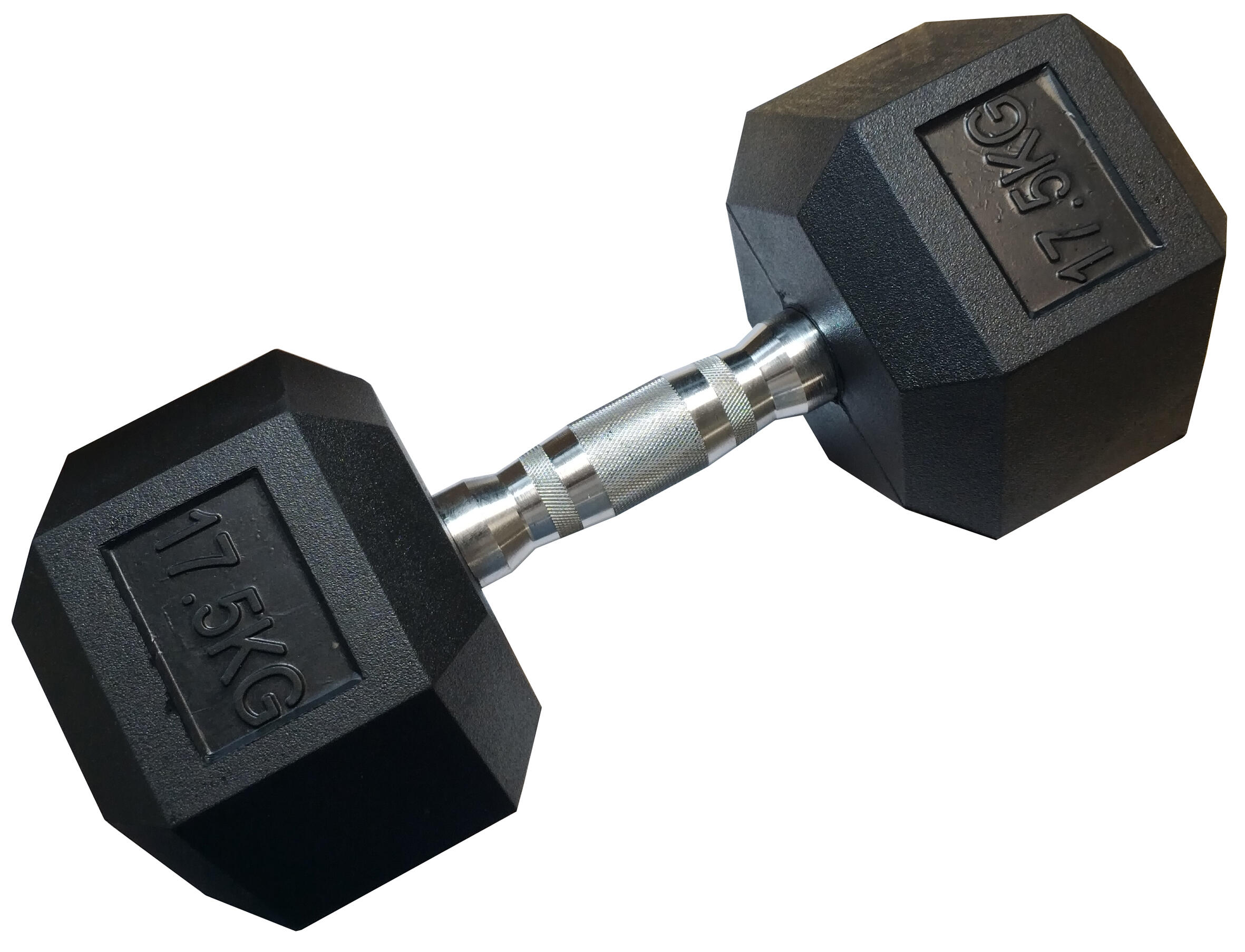 KUBISPORT Jednoruční šestihranná HEX činka 17,5 kg pogumovaná