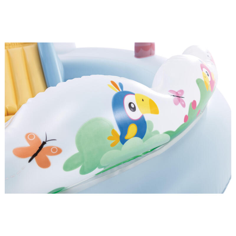 Piscină de joacă, castel și unicorn, cu tobogan și aspersor, Intex