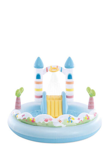 INTEX Centro de juegos hinchable castillo unicornio con tobogán
