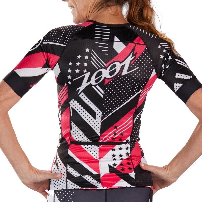 Kurzarm Trikot Damen Triathlon Aero Trikot Design Team ZOOT 3/5
