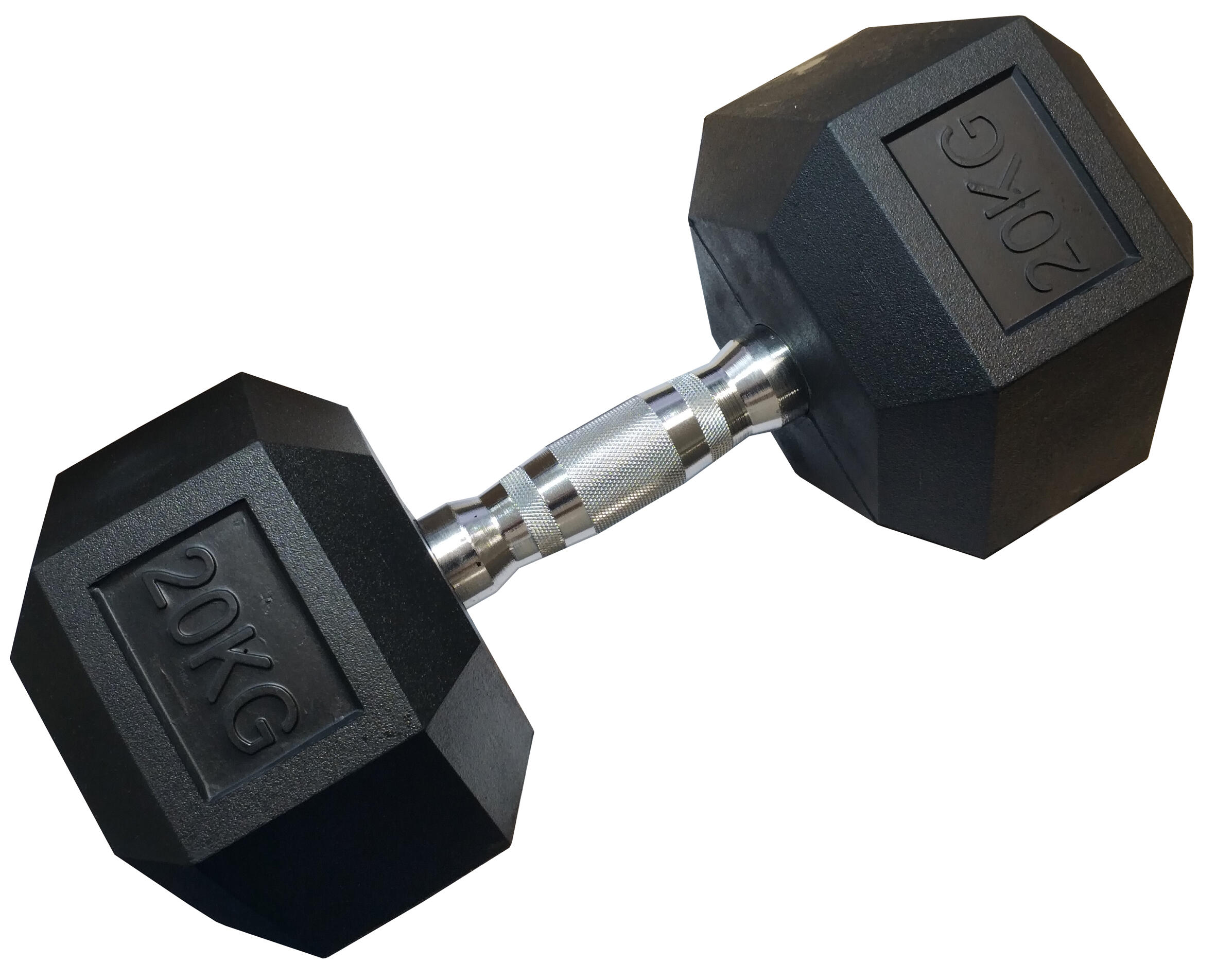 KUBISPORT Jednoruční šestihranná HEX činka 20 kg pogumovaná